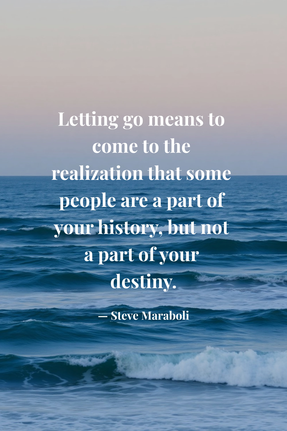 AI-generated quote image with a tranquil natural background matched to a quote about letting go and moving forward